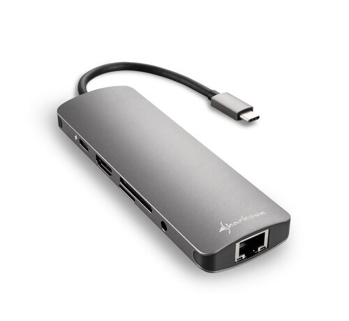 Sharkoon USB 3.0 Type-C Combo Adapter | HDMI + RJ-45 + USB 3.2 Gen 1 (3.1 Gen 1) | Interfacekaart / Adapter