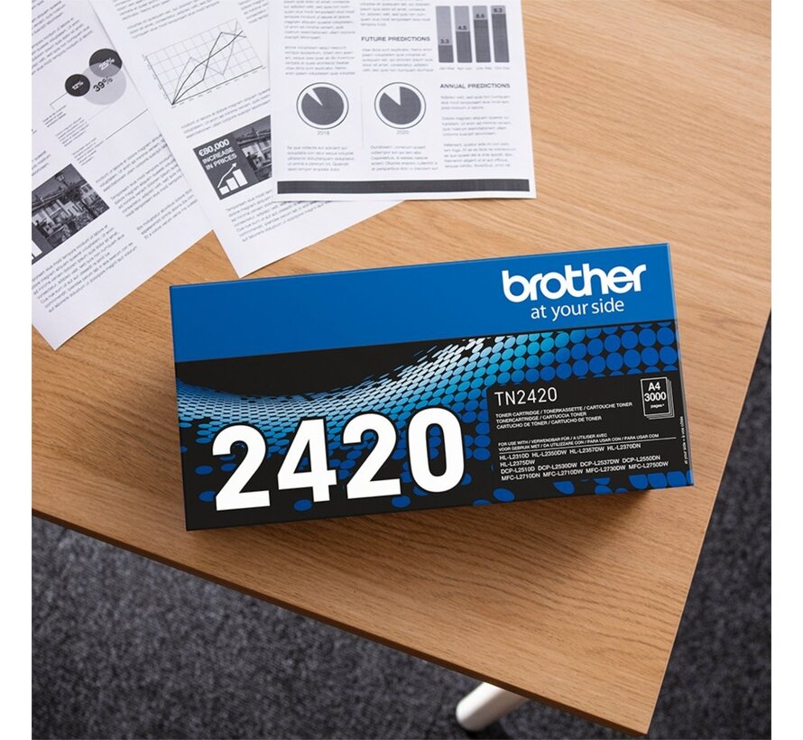 TN-2420 Tonercartridge | Origineel | Zwart | Capaciteit: 3000 Pagina's