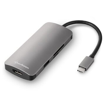Sharkoon USB 3.0 Type C Multiport Adapter USB 3.2 Gen 1 (3.1 Gen 1) Type-C Grijs