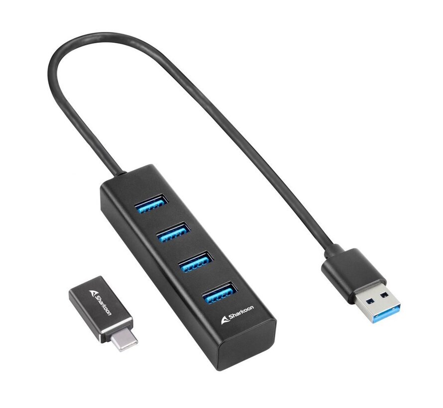 4044951037582 | USB 3.2 Gen 1 (3.1 Gen 1) Type-C Hub | 5000 Mbit/s | Zwart