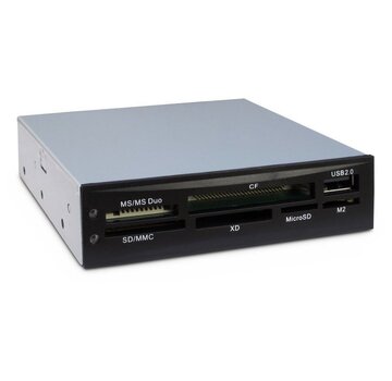 Inter-Tech CI-02 geheugenkaartlezer USB 2.0 Intern Zwart