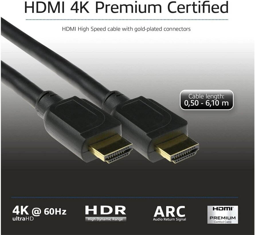 AK3941 HDMI kabel 0,5 m HDMI Type A (Standaard) Zwart