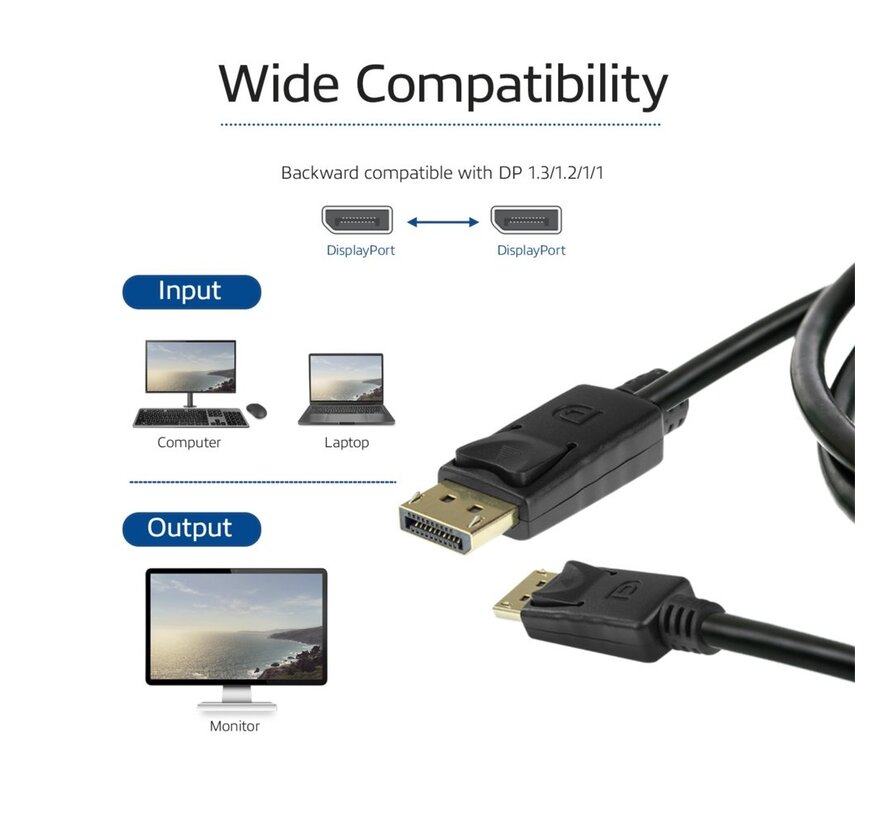 AK4071 DisplayPort kabel 1 m Zwart