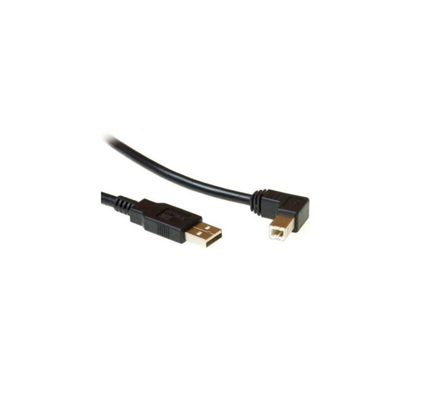 USB 2.0 aansluitkabel USB a male - USB B male (haaks)