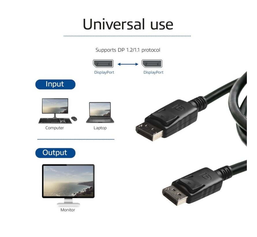 AK3981 | DisplayPort Kabel | 3,0m | Zwart