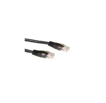 ACT Zwarte 0,5 meter UTP CAT5E patchkabel met RJ45 connectoren