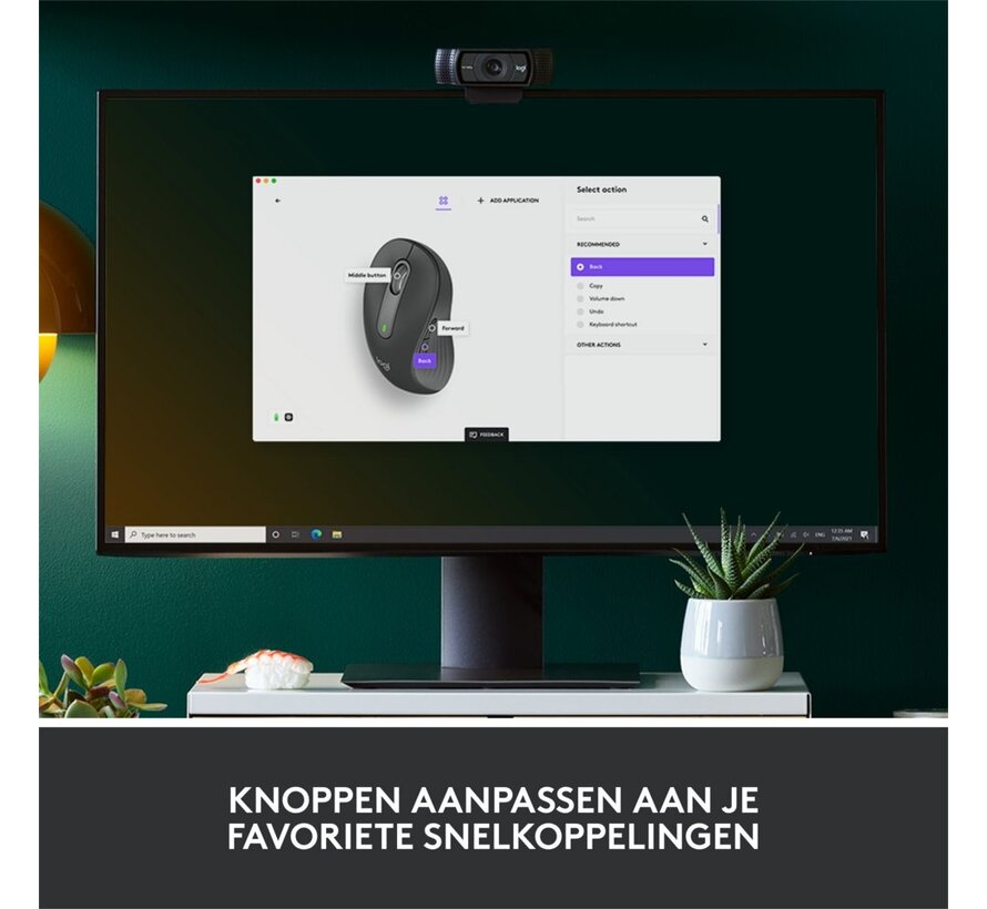 Signature M650 | Linkshandige Draadloze Muis | RF-Draadloos + Bluetooth | 2000 DPI | Grafiet