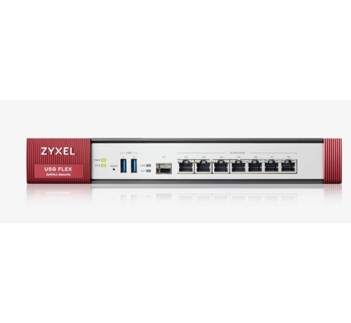 ZyXEL Zyxel USG Flex 500 | Next-Gen Firewall | 7x Gigabit LAN/WAN | 1x SFP | 2,3 Gbps SPI | 810 Mbps VPN | Nebula Cloudbeheer | 1U Rackmount