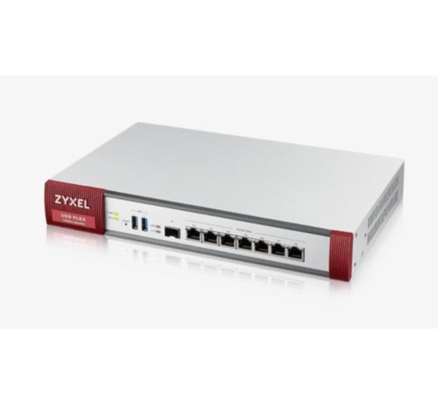 Zyxel USG Flex 500 | Next-Gen Firewall | 7x Gigabit LAN/WAN | 1x SFP | 2,3 Gbps SPI | 810 Mbps VPN | Nebula Cloudbeheer | 1U Rackmount