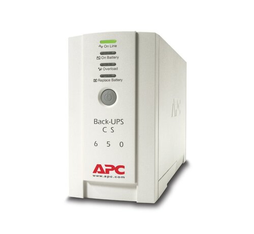APC Back-UPS CS BK650EI | 650 VA / 400 W | 4x IEC C13 Stopcontacten | Line-Interactive | AVR Spanningsregeling | USB & Seriële Poorten | LED-statusind