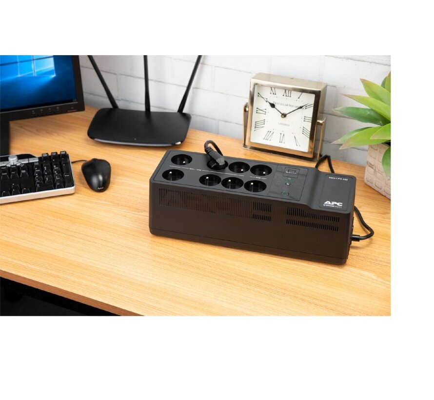 Back-UPS BE650G2-GR | 650 VA / 400 W | 8x Schuko Stopcontacten | 1x USB-A Oplaadpoort | LED-statusindicator | Vervangbare Batterij | Compacte Towe