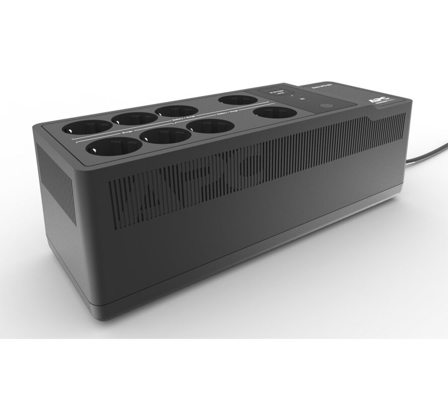 Back-UPS BE650G2-GR | 650 VA / 400 W | 8x Schuko Stopcontacten | 1x USB-A Oplaadpoort | LED-statusindicator | Vervangbare Batterij | Compacte Towe