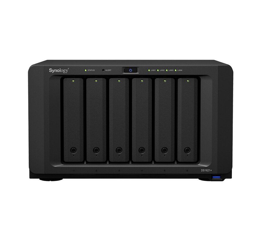 DiskStation DS1621+ NAS | 6 Drive Bays | AMD Ryzen V1500B | 4x Gigabit Ethernet | Desktop | Zwart
