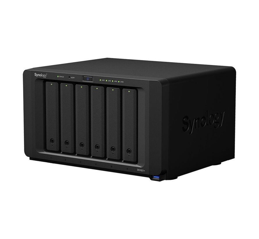 DiskStation DS1621+ NAS | 6 Drive Bays | AMD Ryzen V1500B | 4x Gigabit Ethernet | Desktop | Zwart