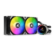 Sharkoon S80 RGB Computer behuizing, Processor Alles-in-één vloeistofkoeler 12 cm Zwart 1 stuk(s)