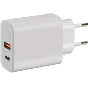 Mobiparts Wall Charger | 2-Poorts USB-C & USB-A Oplader 45W met Fast Charge | Wit