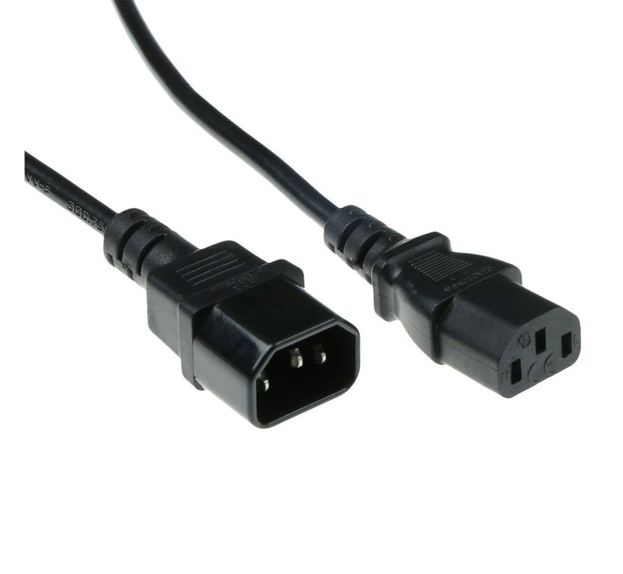 230V Aansluitkabel | C13 naar C14 | 1,8 m | Zwart | Stroomsnoer voor Apparatuur & UPS