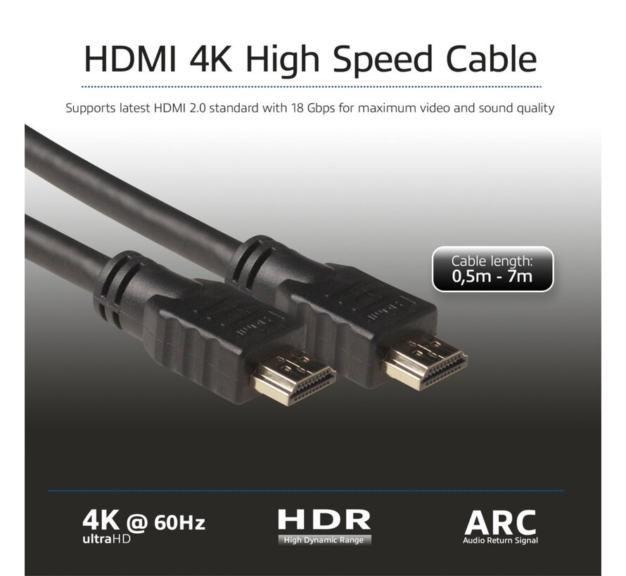 AK3903 HDMI kabel 3 m HDMI Type A (Standaard) Zwart