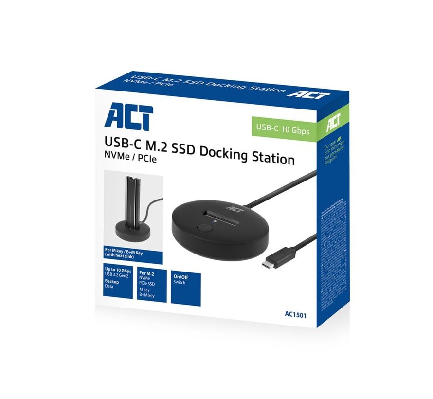 AC1501 basisstation voor opslagstations USB 3.2 Gen 2 (3.1 Gen 2) Type-C Zwart