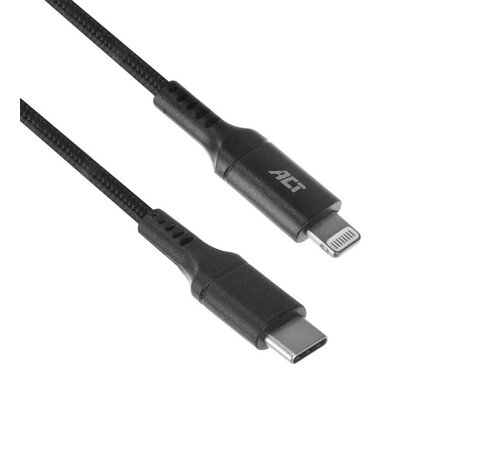 ACT AC3095 Lightning-kabel 1 m Zwart