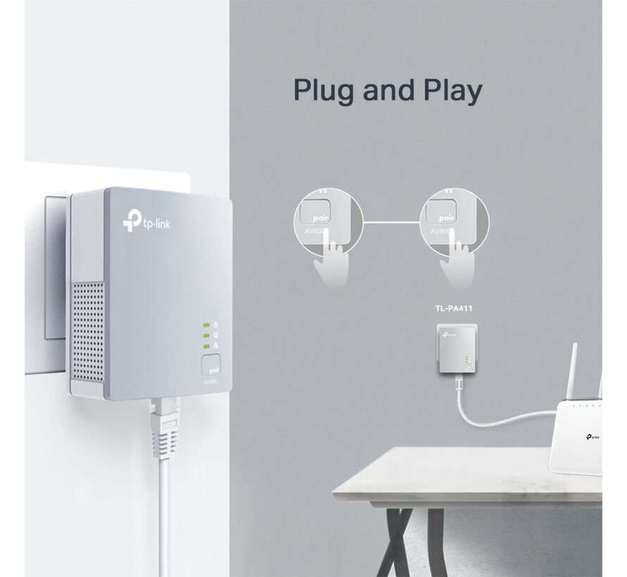 PA411KIT | Powerline Adapter Set | 500 Mbps | Fast Ethernet | Wit