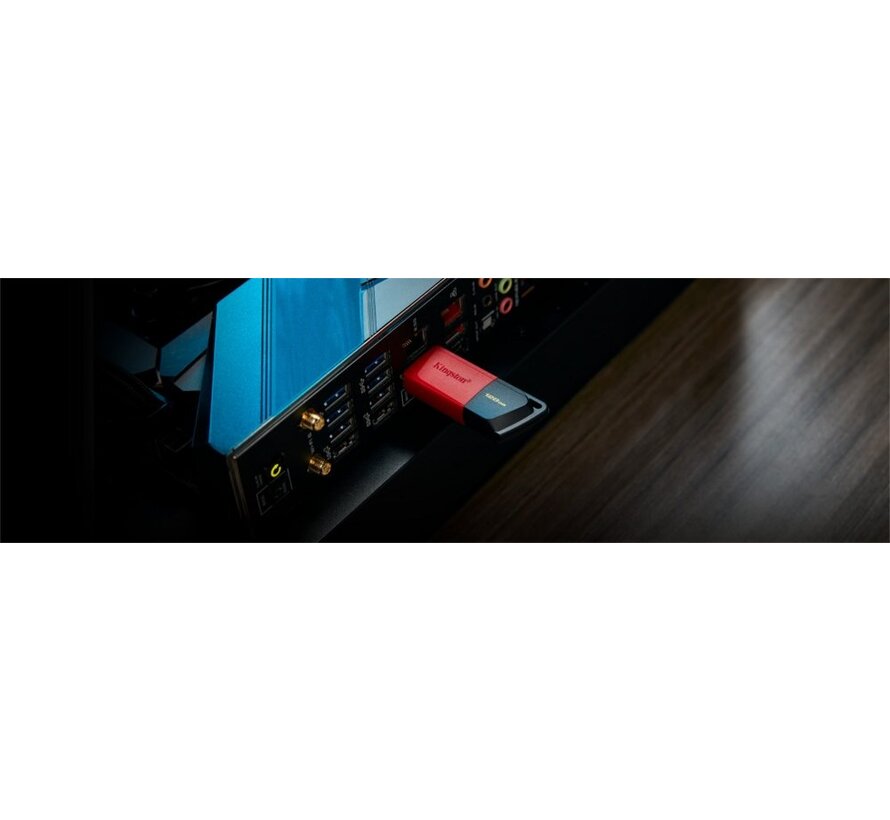 DataTraveler Exodia M | 128GB USB-A 3.2 Flash Drive | Zwart/Rood