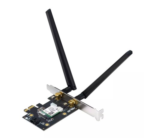 Asus ASUS PCE-AXE5400 Interne WLAN-kaart | Wi-Fi 6E (802.11ax) | 2402 Mbit/s | Tri-band (2,4 GHz / 5 GHz / 6 GHz) | Bluetooth 5.2