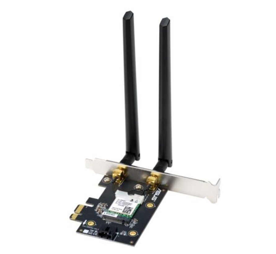 ASUS PCE-AXE5400 Interne WLAN-kaart | Wi-Fi 6E (802.11ax) | 2402 Mbit/s | Tri-band (2,4 GHz / 5 GHz / 6 GHz) | Bluetooth 5.2