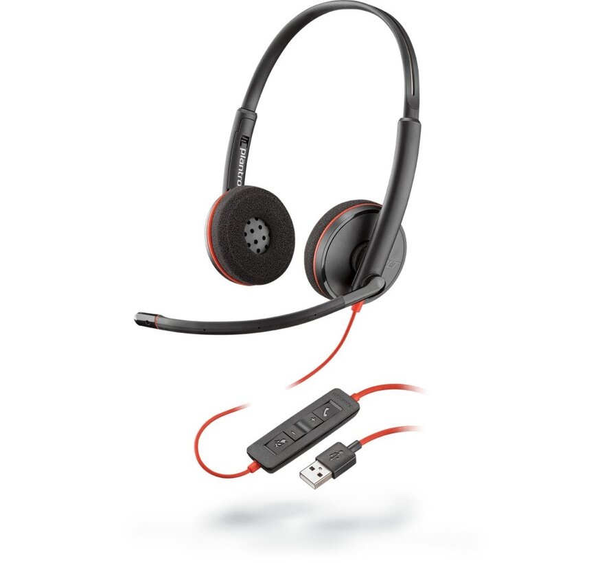 Poly Blackwire C3220 | Bedrade On-ear Stereo Headset | USB-A | Zwart