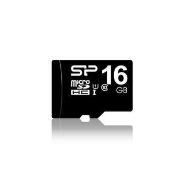 Silicon Power 16GB MicroSDHC Class10 UHS-1 incl. SD-adapter Zwart