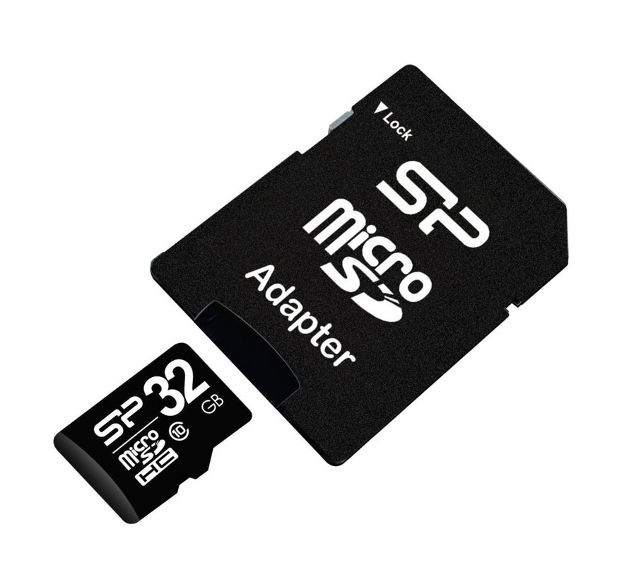 32GB MicroSDHC Class10 UHS-1 incl. SD-adapter Zwart