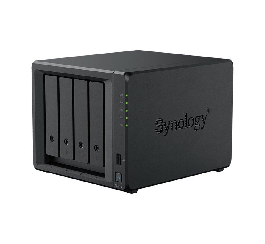 DiskStation DS423+ NAS | 4 Drive Bays | Intel Celeron J4125 | 2x Gigabit Ethernet | Rack (8U) | Zwart