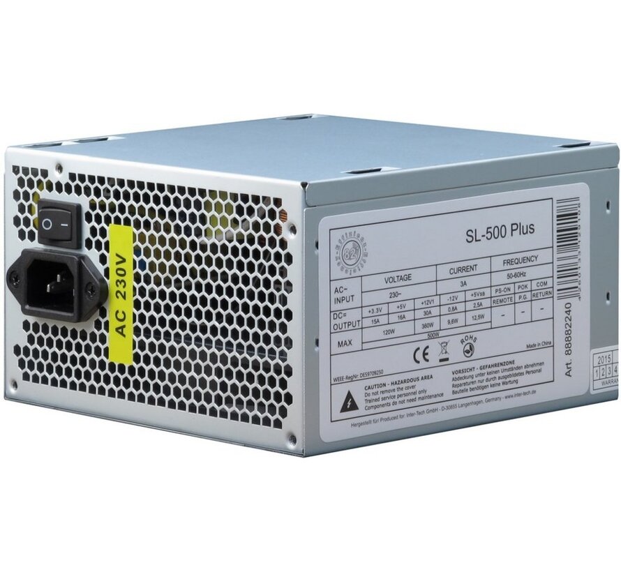 SL-500 Plus power supply unit 500 W 20+4 pin ATX ATX Zilver