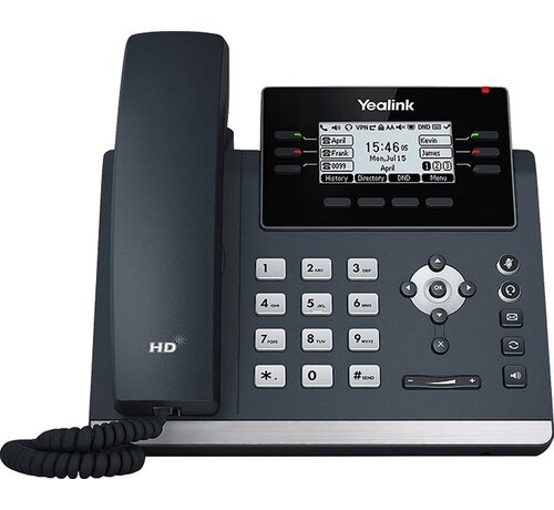 Yealink SIP-T42U | IP-telefoon | 2,7" LCD-scherm | 12 SIP-accounts | HD Voice | Wi-Fi via USB-dongle | Grijs