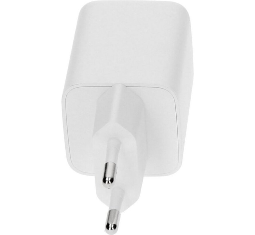 GaN Wall Charger USB-C/USB-A3.0/QC 45W Wit