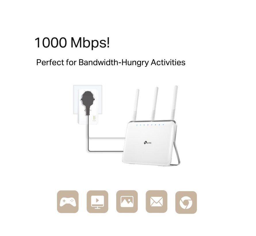 AV1000 | Powerline Adapter Set | 1000 Mbps | Gigabit Ethernet | Starter Kit