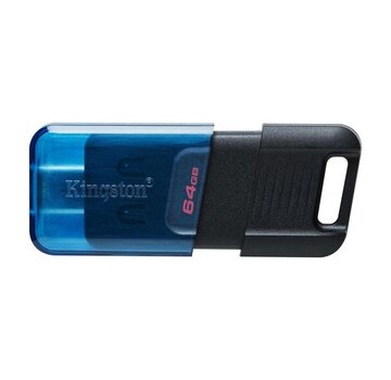 Kingston Technology DataTraveler 80 USB flash drive 64 GB USB Type-C 3.2 Gen 1 (3.1 Gen 1) Zwart, Blauw