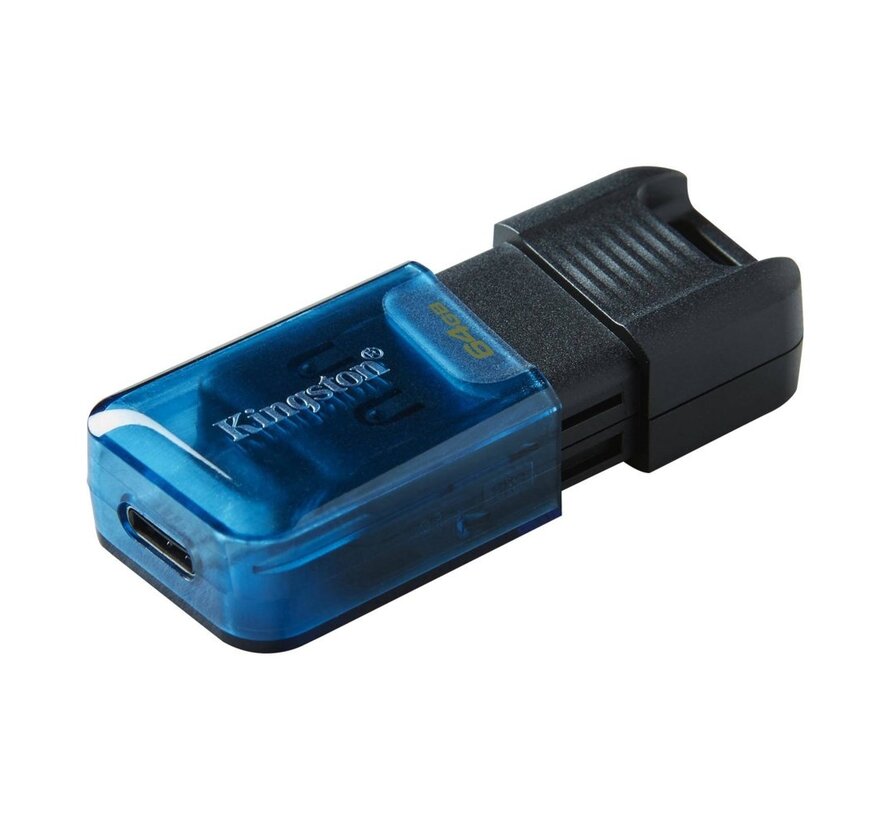 Technology DataTraveler 80 USB flash drive 64 GB USB Type-C 3.2 Gen 1 (3.1 Gen 1) Zwart, Blauw