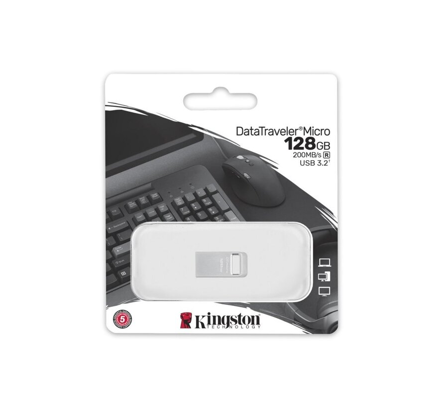 DataTraveler | 128GB USB-C 3.2 Flash Drive | Zilver