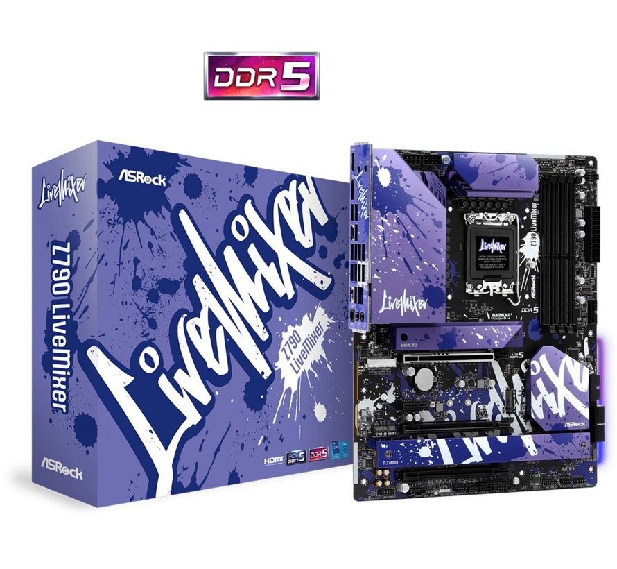 Z790 LiveMixer | Socket LGA 1700 | Intel Z790 | 4xDDR5 | ATX | Moederbord