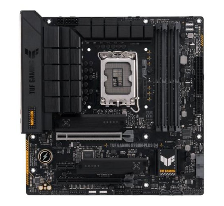 ASUS TUF GAMING B760M-PLUS D4 | Socket LGA 1700 | Intel B760 | 4xDDR4 | Micro-ATX | Moederbord