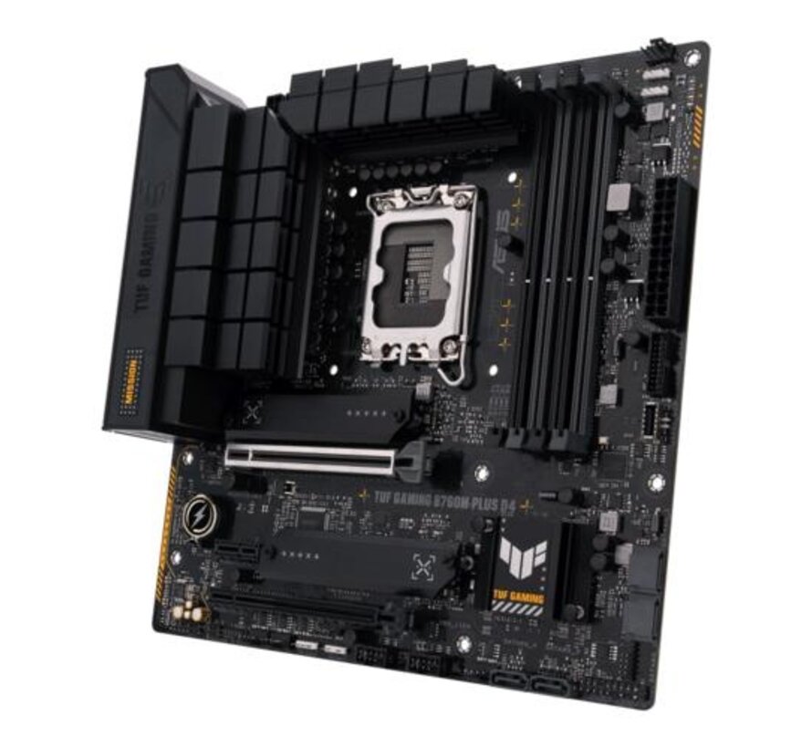 ASUS TUF GAMING B760M-PLUS D4 | Socket LGA 1700 | Intel B760 | 4xDDR4 | Micro-ATX | Moederbord