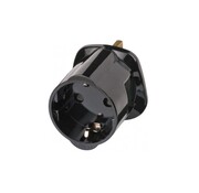 Nedis Brennenstuhl Travel Adapter earthed/GB netstekker adapter Type G (VK) Type F Zwart