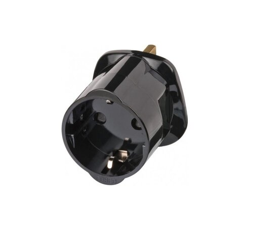 Nedis Brennenstuhl Travel Adapter earthed/GB netstekker adapter Type G (VK) Type F Zwart