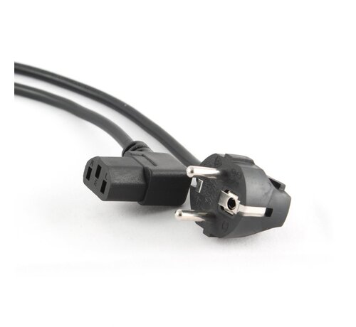Gembird PC-186-VDE | 1,8 m Stroomkabel | Schuko (CEE 7/7) naar IEC C13 | Zwart | 10A / 250V