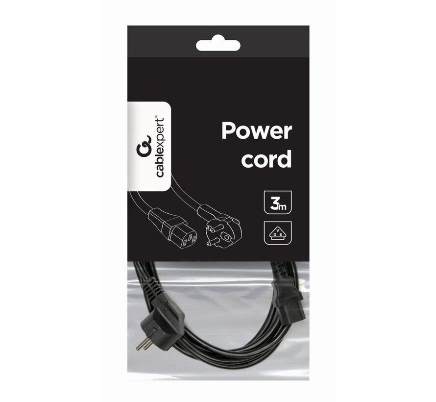 PC-186-VDE | 1,8 m Stroomkabel | Schuko (CEE 7/7) naar IEC C13 | Zwart | 10A / 250V