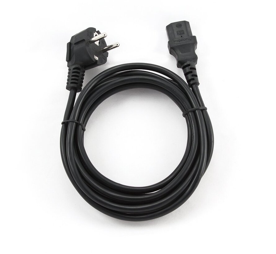 PC-186-VDE | 1,8 m Stroomkabel | Schuko (CEE 7/7) naar IEC C13 | Zwart | 10A / 250V