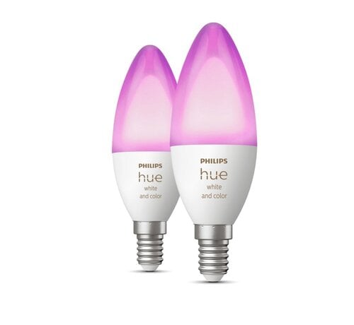 Philips Hue White & Color Ambiance E14 Kaarslamp (2 Stuks) | Losse Lampen | Dimbaar | Compatibel met  Hue Bridge