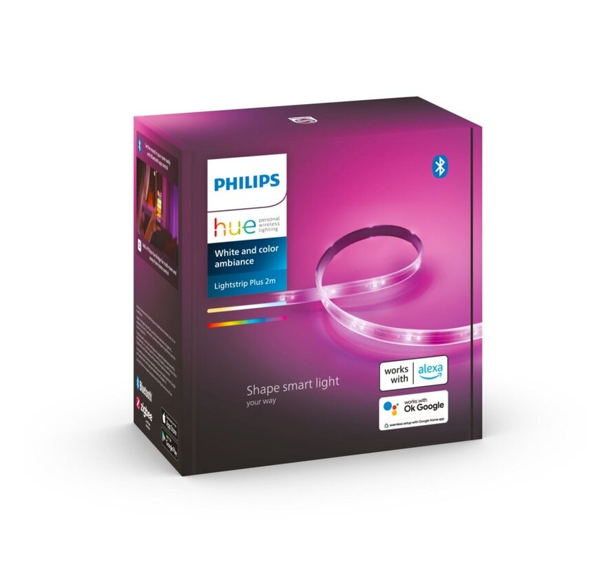 Hue Lightstrip Plus V4 | Lengte: 2 Meter | White & Color Ambiance | Flexibel Ontwerp | Compatibel met  Hue Bridge