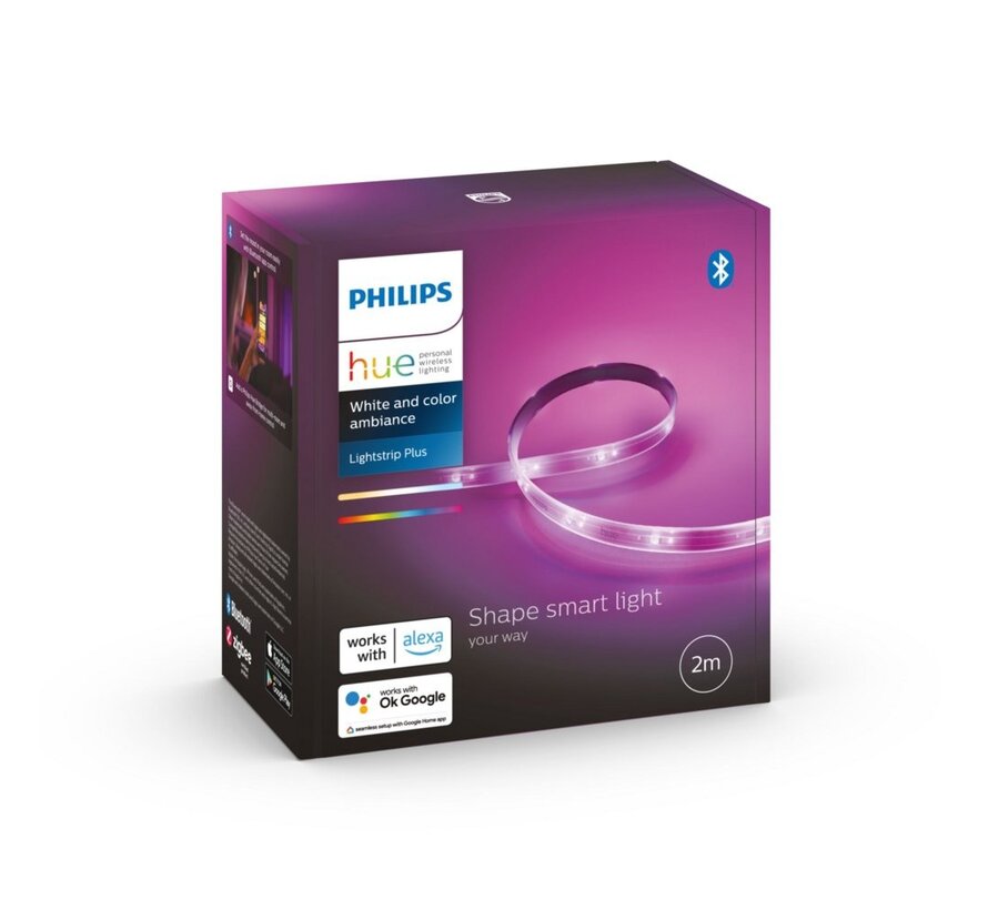 Hue Lightstrip Plus V4 | Lengte: 2 Meter | White & Color Ambiance | Flexibel Ontwerp | Compatibel met  Hue Bridge
